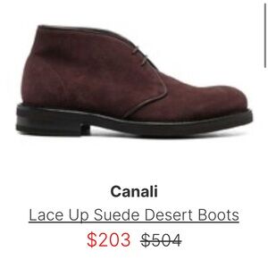 Canali Burgundy Suede Desert Boots 42.5 EU